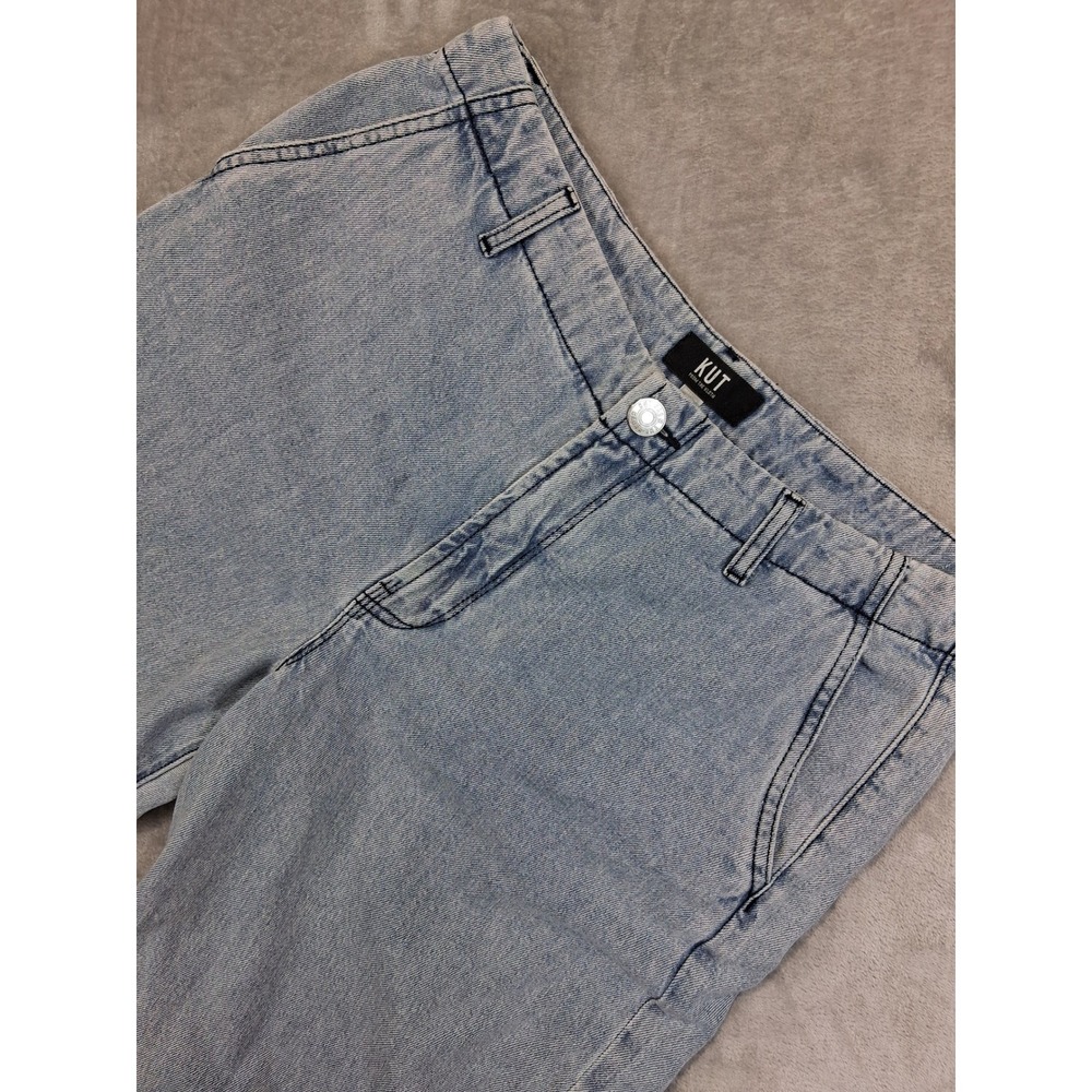 Kut From The Kloth Womens Sz 8 31x29 Light Acid Wash Wide Leg High Rise Jeans